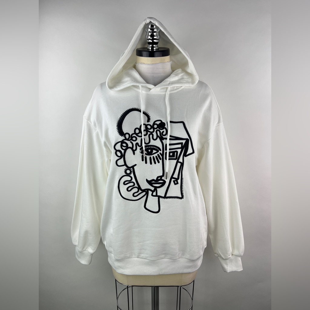 3408 Embroidered Black Hoodie 3408 Embroidered Black Hoodie